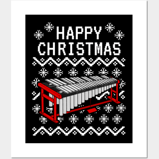 Vibraphone Ugly Christmas Vibraphonist Musician Xmas 2022 Posters and Art